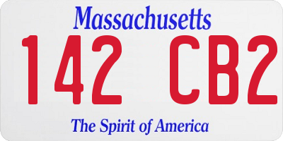 MA license plate 142CB2