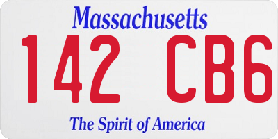 MA license plate 142CB6