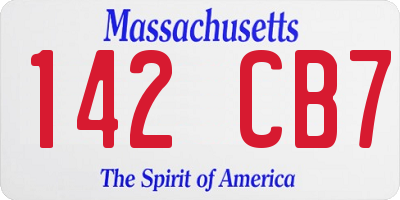 MA license plate 142CB7