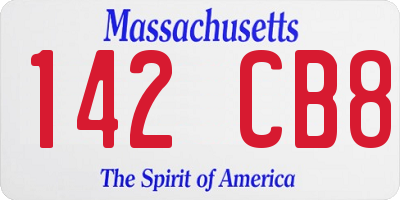 MA license plate 142CB8
