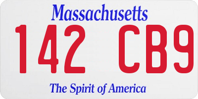 MA license plate 142CB9