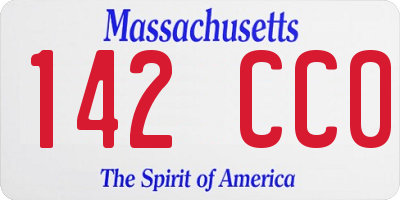 MA license plate 142CC0