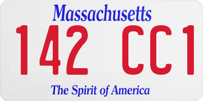 MA license plate 142CC1