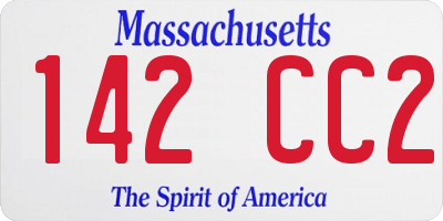 MA license plate 142CC2