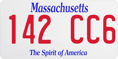 MA license plate 142CC6
