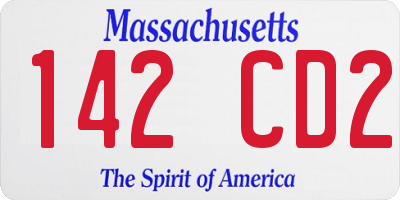 MA license plate 142CD2