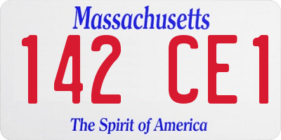 MA license plate 142CE1