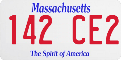 MA license plate 142CE2