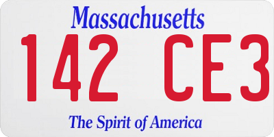 MA license plate 142CE3