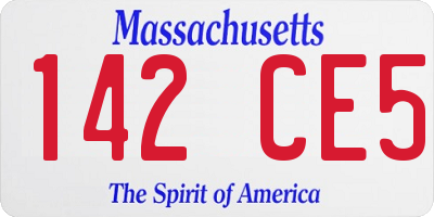 MA license plate 142CE5