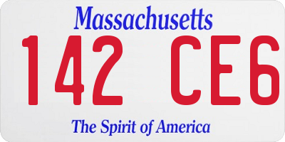 MA license plate 142CE6