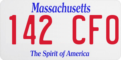 MA license plate 142CF0