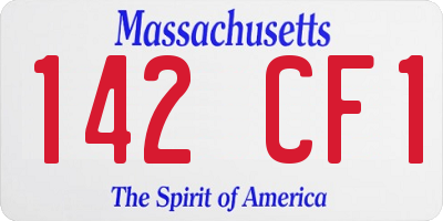 MA license plate 142CF1