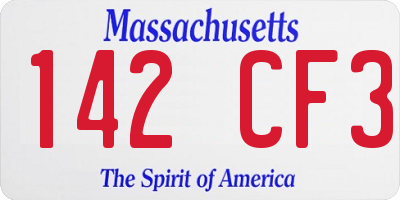 MA license plate 142CF3