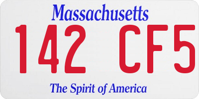MA license plate 142CF5