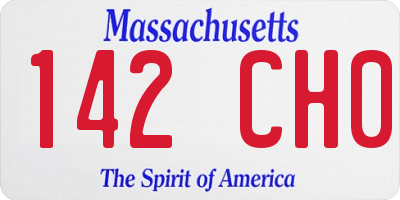 MA license plate 142CH0