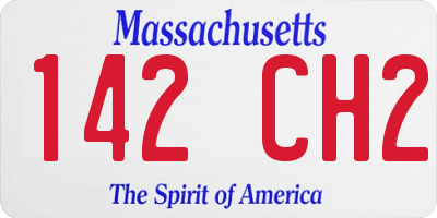 MA license plate 142CH2