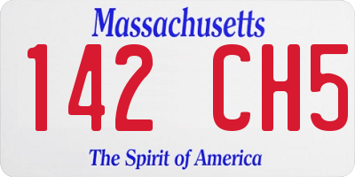 MA license plate 142CH5