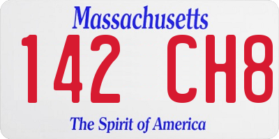 MA license plate 142CH8