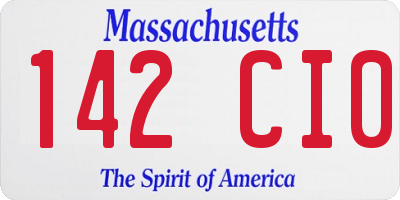 MA license plate 142CI0