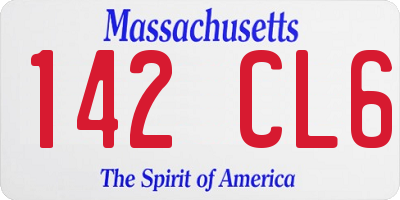 MA license plate 142CL6