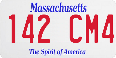 MA license plate 142CM4