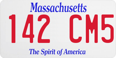MA license plate 142CM5