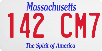 MA license plate 142CM7