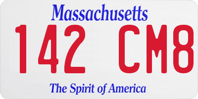 MA license plate 142CM8