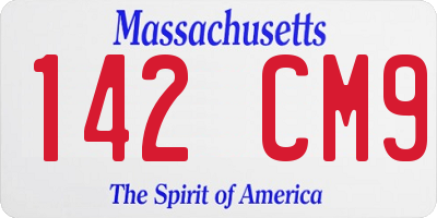 MA license plate 142CM9