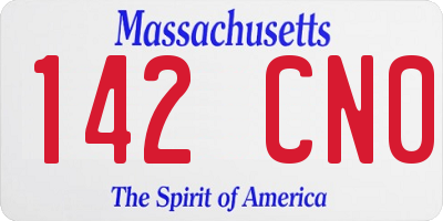 MA license plate 142CN0