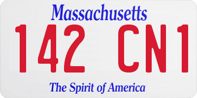 MA license plate 142CN1