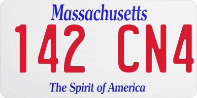 MA license plate 142CN4