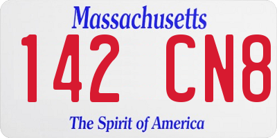 MA license plate 142CN8