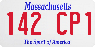 MA license plate 142CP1