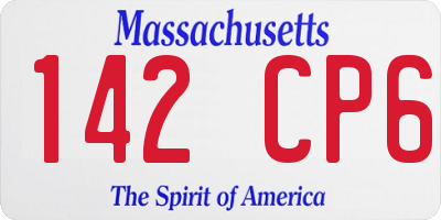 MA license plate 142CP6