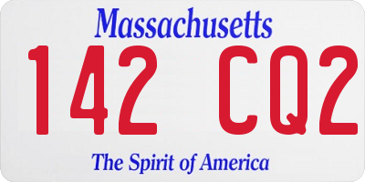 MA license plate 142CQ2