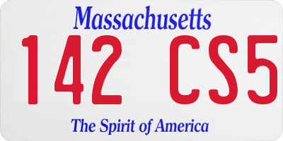 MA license plate 142CS5