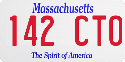 MA license plate 142CT0