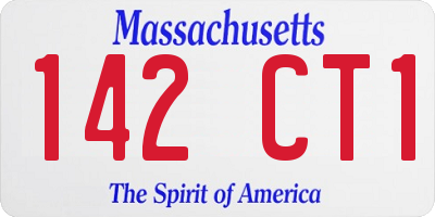 MA license plate 142CT1