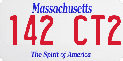 MA license plate 142CT2