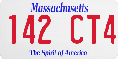 MA license plate 142CT4