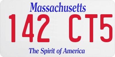 MA license plate 142CT5