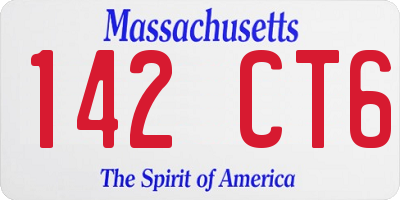 MA license plate 142CT6