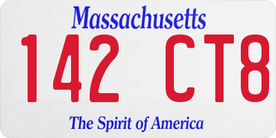 MA license plate 142CT8