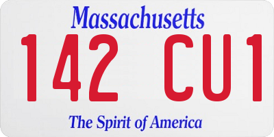 MA license plate 142CU1