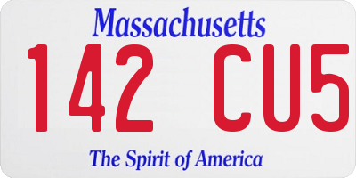 MA license plate 142CU5