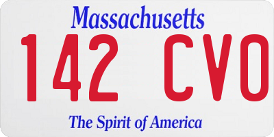 MA license plate 142CV0