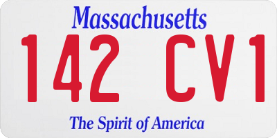 MA license plate 142CV1