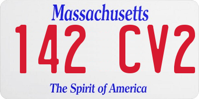 MA license plate 142CV2